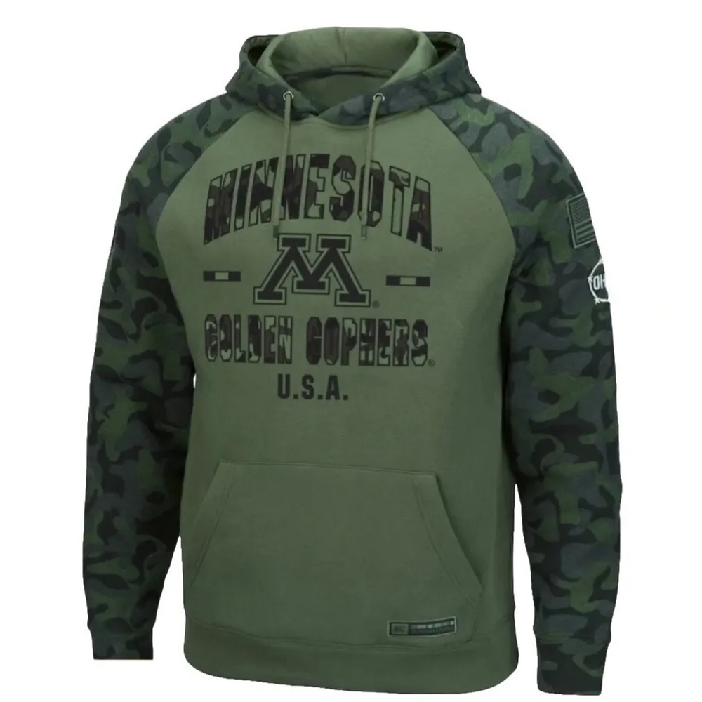 Minnesota Golden Gophers Colosseum OHT Military Appreciation Hoodie Men's Large